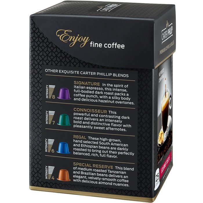Nespresso Compatible Capsules &ndash; 25 Count &ndash; Premium Dark Roast Espresso by Carter Phillip Fine Coffee - Fits Nespresso... N30