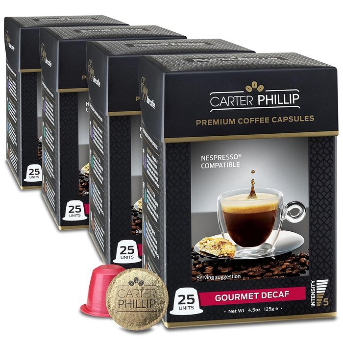 Nespresso Compatible Capsules &ndash; 25 Count &ndash; Premium Dark Roast Espresso by Carter Phillip Fine Coffee - Fits Nespresso... N32