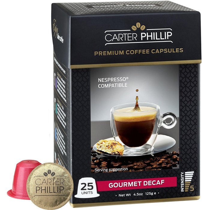 Nespresso Compatible Capsules &ndash; 25 Count &ndash; Premium Dark Roast Espresso by Carter Phillip Fine Coffee - Fits Nespresso... N38