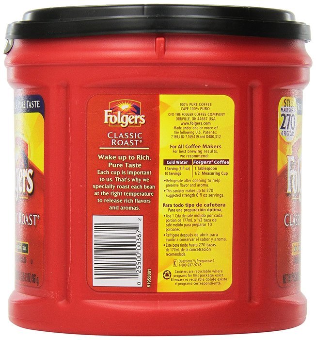 Folgers Classic Roast Coffee, 11.3 Ounce (Pack of 2) N4