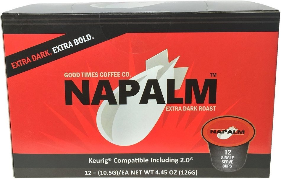 Napalm Coffee, EXTRA DARK ROAST, 100% Arabica, Keurig K-Cups, 12 Count N10