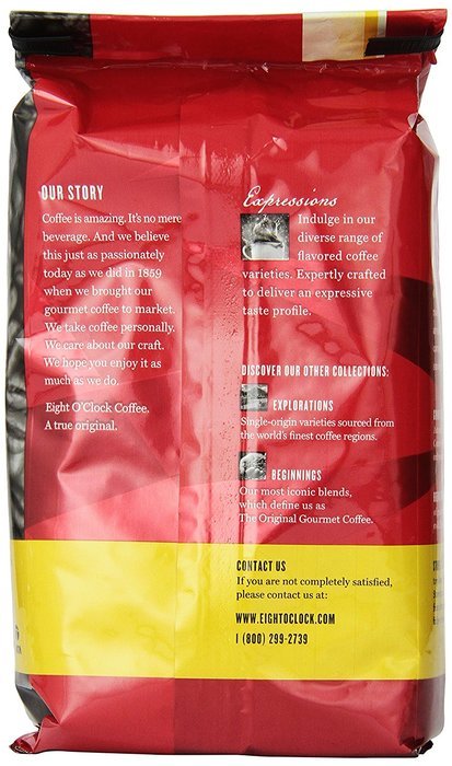Eight O'Clock French Vanilla Whole Bean Coffee, 11-Ounce Bags (Pack of 6) N3