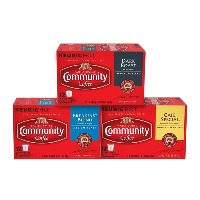 Community Coffee K-Cup Pods, Dark Roast, 12 Count (Pack of 3) N9