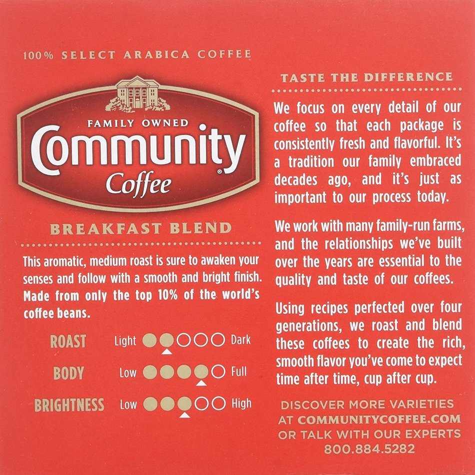 Community Coffee K-Cup Pods, Dark Roast, 12 Count (Pack of 3) N14