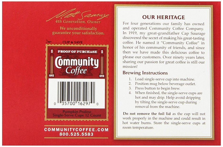 Community Coffee K-Cup Pods, Dark Roast, 12 Count (Pack of 3) N22