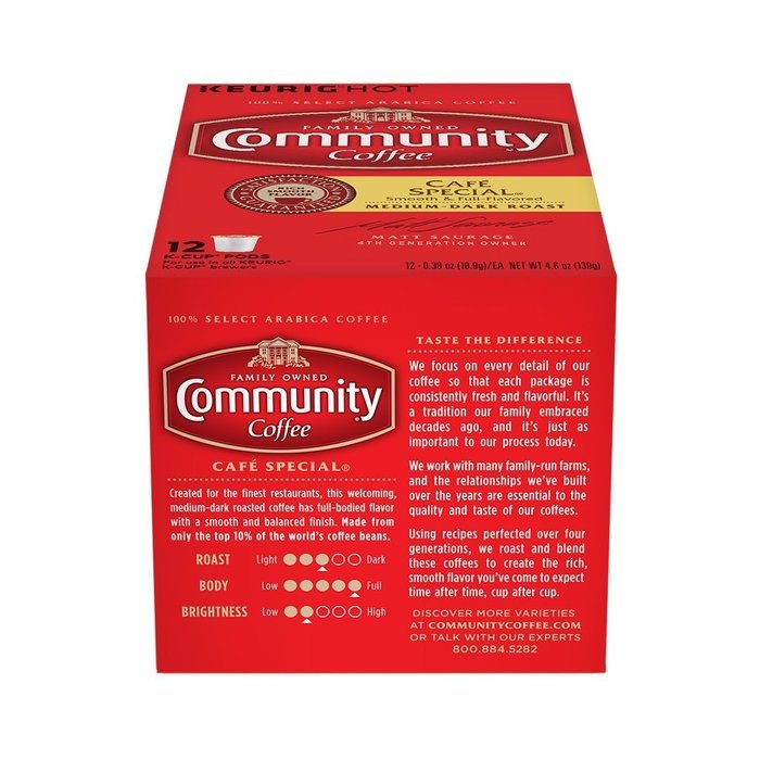 Community Coffee K-Cup Pods, Dark Roast, 12 Count (Pack of 3) N28