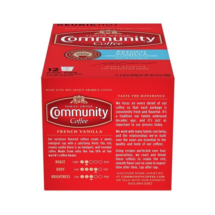 Community Coffee K-Cup Pods, Dark Roast, 12 Count (Pack of 3) N99