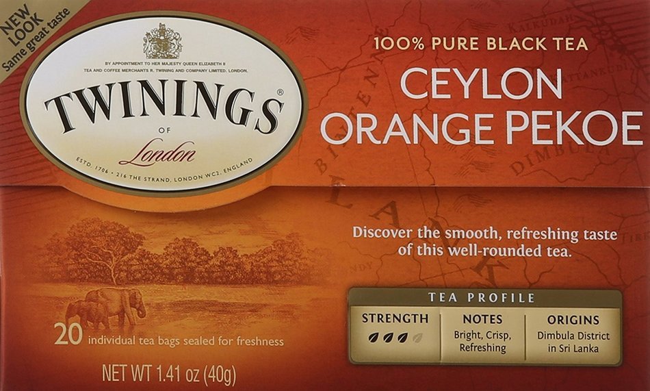Twinings Ceylon Orange Pekoe Tea, Tea Bags, 20 Count