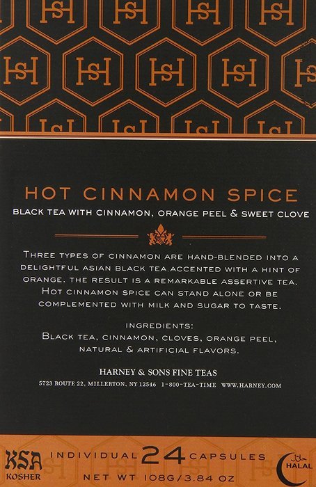 Harney and Sons Hot Cinnamon Spice Tea Capsules, 24 Count N3
