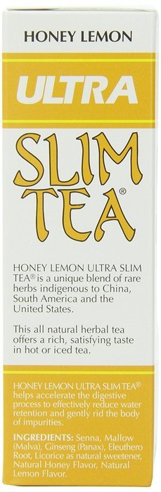 Ultra Slim Tea, Honey Lemon, Caffeine Free, Tea Bags, 24-Count Box, 1.69 Ounce, (Pack of 4). N2