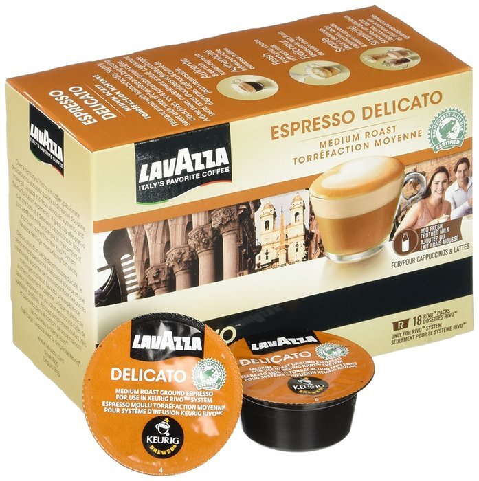 Lavazza Espresso Delicato Medium Roast for Keurig Rivo System 18-0.26 0z (2 pack) N4