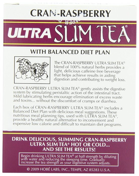 Ultra Slim Tea, Cran-Raspberry, Tea Bags, 24 Count Box N4