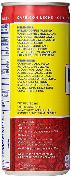 Bustelo Cool Cafe Con Leche Coffee Beverage, 8 Ounce (Pack of 12) N3