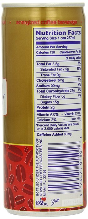 Bustelo Cool Cafe Con Leche Coffee Beverage, 8 Ounce (Pack of 12) N10