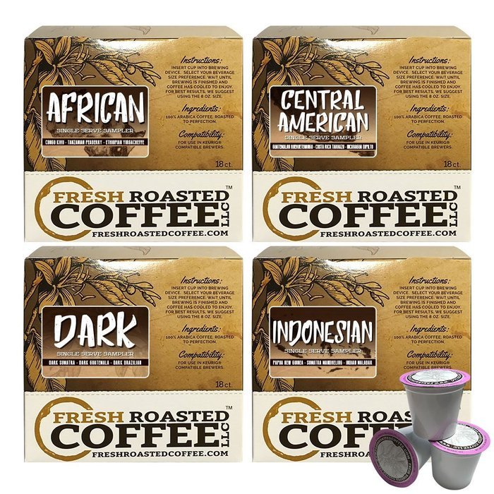 Dark Roast Variety Pack Single-Serve Cups, 72 ct. of Single Serve Capsules for Keurig K-Cup Brewers, Fresh Roasted... N88