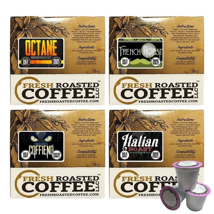 Dark Roast Variety Pack Single-Serve Cups, 72 ct. of Single Serve Capsules for Keurig K-Cup Brewers, Fresh Roasted... N155