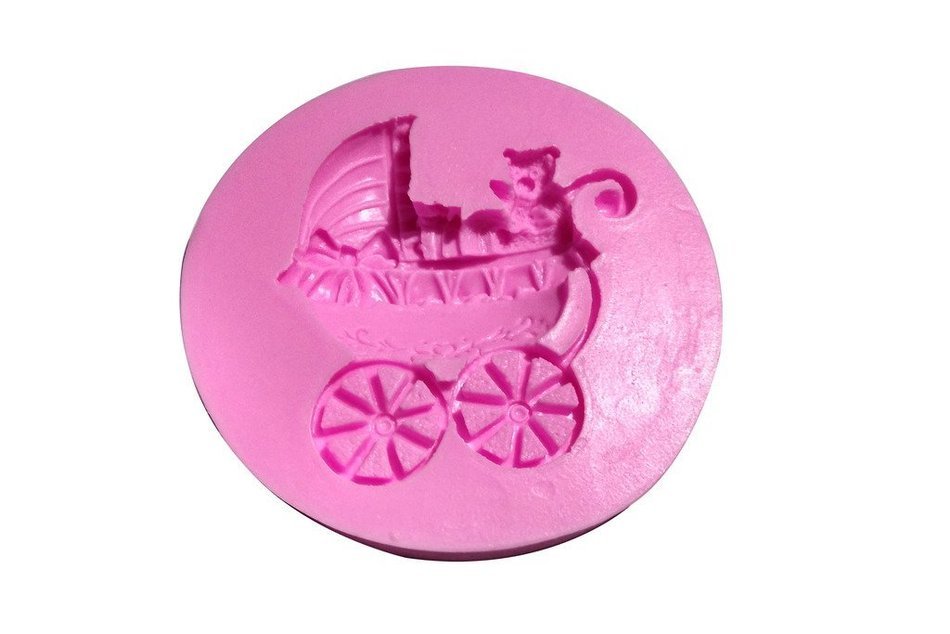 Wocuz MK572 Silicone Baby Buggy Shape Fondant Mold Candy Making Mold Cake Decoration Gum Mould N2