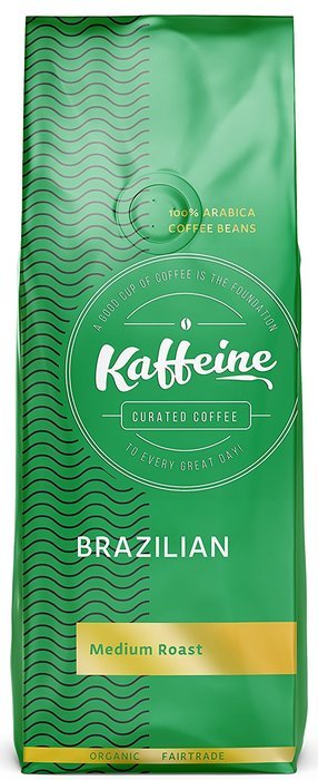 Kaffeine Koffee Organic Brazillian Bourbon Santos Medium Roast Ground Coffee (2 LB)