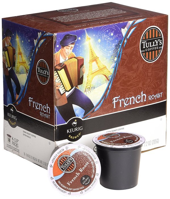 Tully's Keurig French Roast Extra Bold Coffee for K-Cup Brewing Systems, Pack of 24 N3