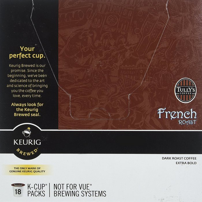 Tully's Keurig French Roast Extra Bold Coffee for K-Cup Brewing Systems, Pack of 24 N6