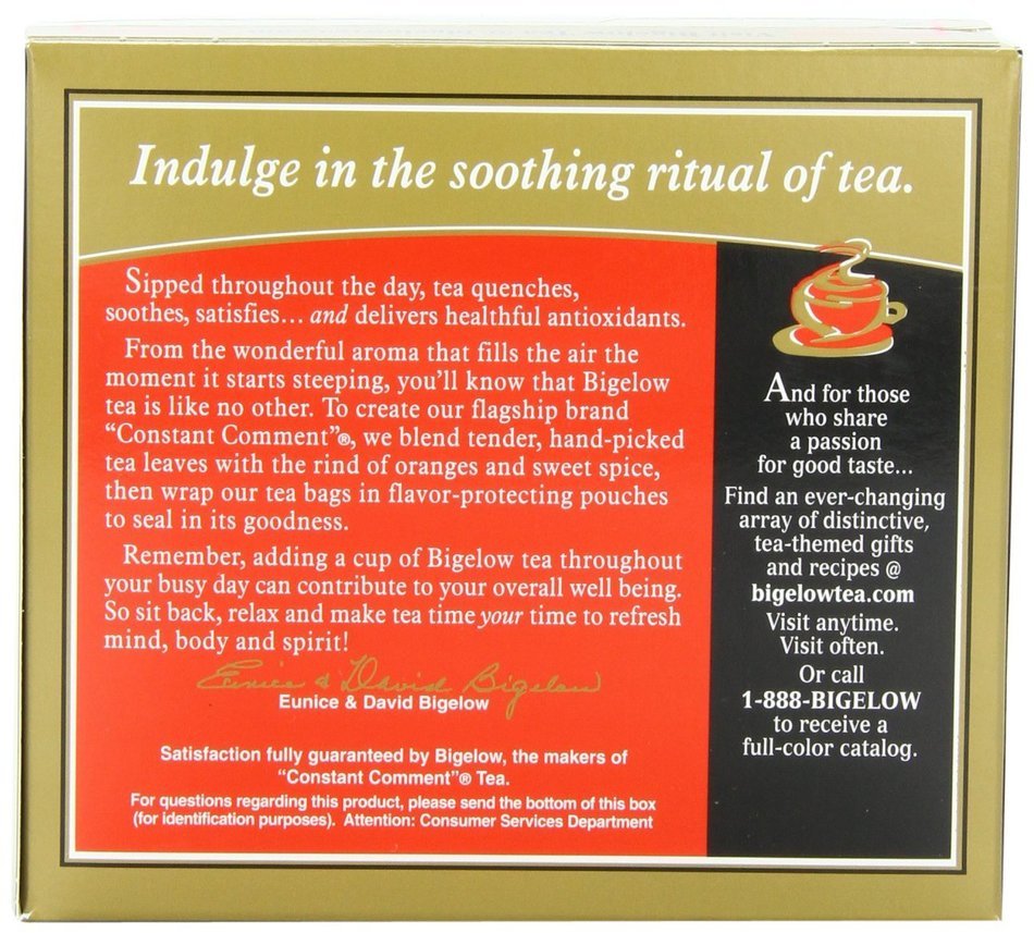 Bigelow Constant Comment Tea, 40-Count Boxes (Pack of 6) N3