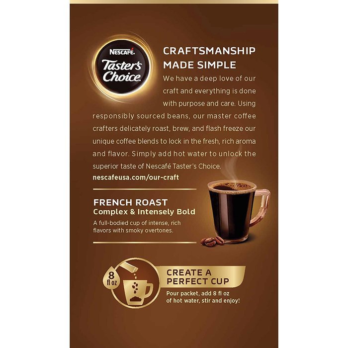 Nescafe Taster's Choice Instant Coffee, French Roast (Pack of 12) N2