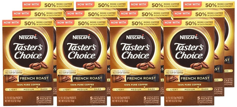 Nescafe Taster's Choice Instant Coffee, French Roast (Pack of 12) N5