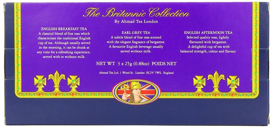 Ahmad Tea Britannia Collection, Loose Tea, Three Variety Flavors, 3 Count Box of 0.88 Ounce Tin N2