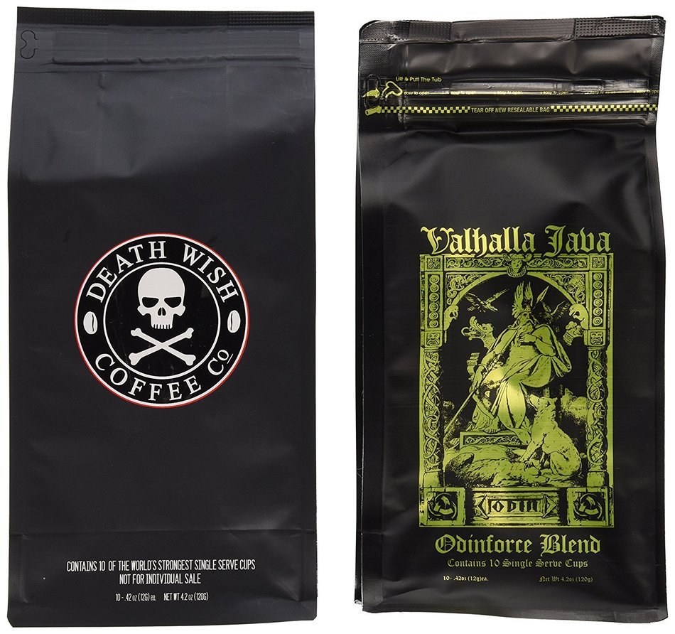 20 Count Death Wish Coffee and Valhalla Java Single Serve Bundle for Keurig K-Cup Brewers, Fair Trade and USDA...