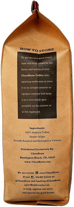 ChestBrew Whole Bean Coffee. Strong Dark Roast Vietnamese Coffee - Moon Bear Premium 20 Ounce Bag N4