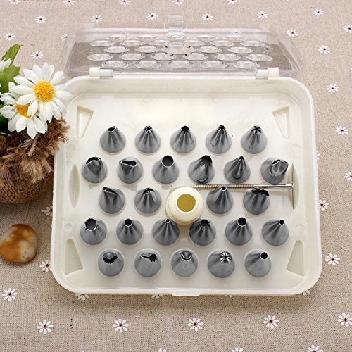 26Pcs Fondant Cake Piping Icing Nozzle Tips Set Sugarcraft Decorating N2