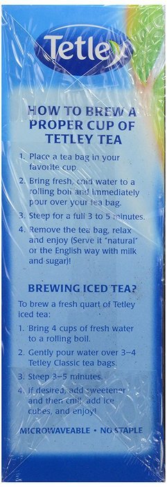 Tetley Black Tea Bags, Classic Blend, 100 ct N4