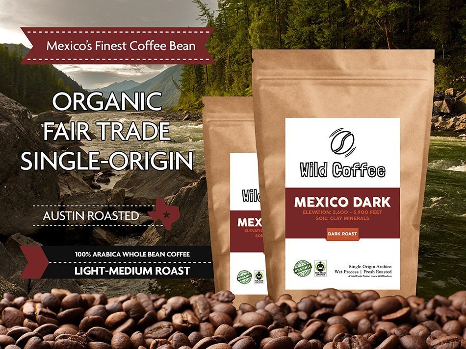 Wild Coffee, Whole Bean Organic Coffee, Fair Trade, Single-Origin, 100% Arabica, Austin Fresh Roasted (Peru Light... N14