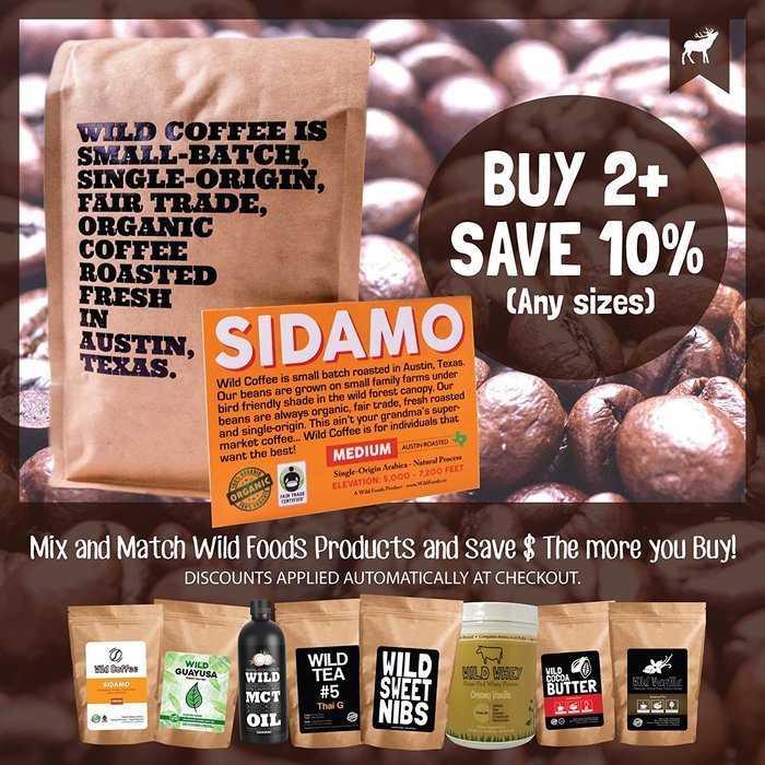 Wild Coffee, Whole Bean Organic Coffee, Fair Trade, Single-Origin, 100% Arabica, Austin Fresh Roasted (Peru Light... N31