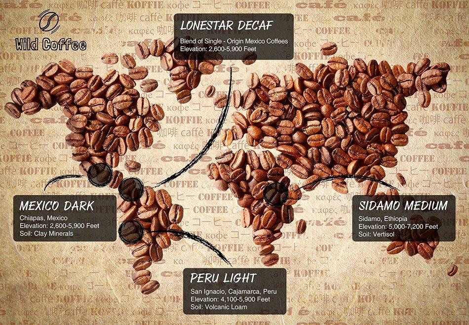 Wild Coffee, Whole Bean Organic Coffee, Fair Trade, Single-Origin, 100% Arabica, Austin Fresh Roasted (Peru Light... N34