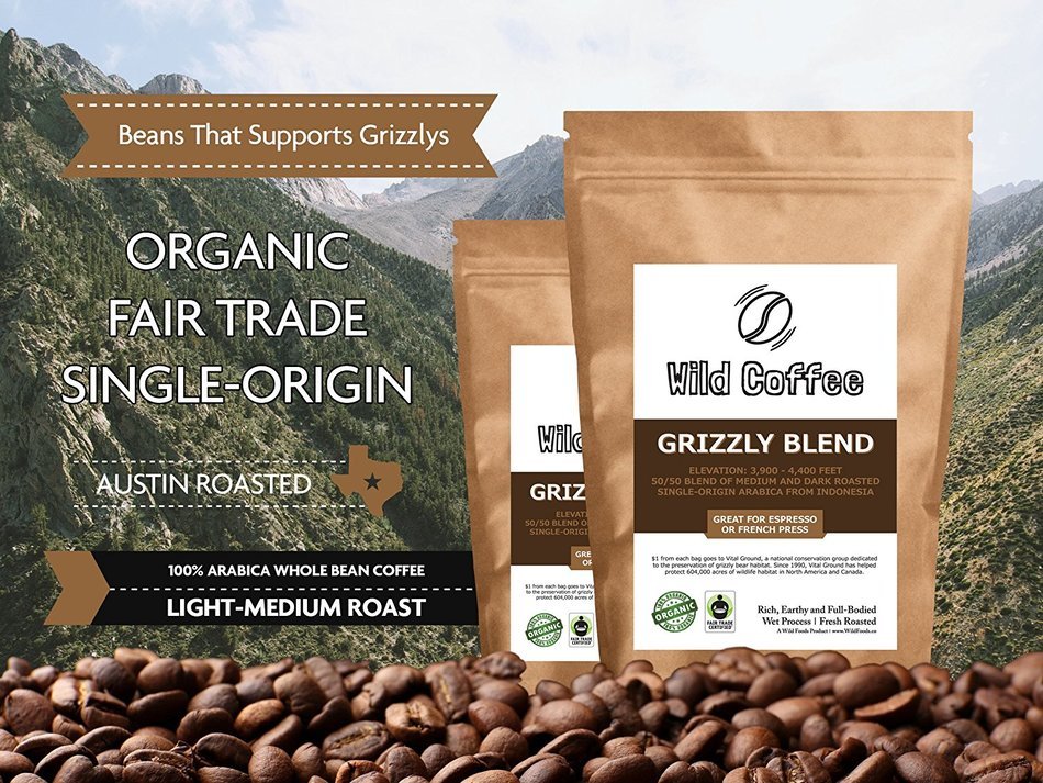 Wild Coffee, Whole Bean Organic Coffee, Fair Trade, Single-Origin, 100% Arabica, Austin Fresh Roasted (Peru Light... N35