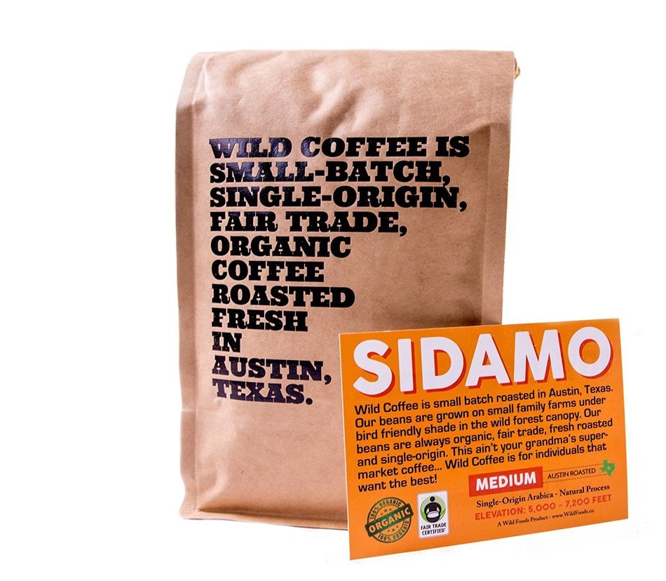 Wild Coffee, Whole Bean Organic Coffee, Fair Trade, Single-Origin, 100% Arabica, Austin Fresh Roasted (Peru Light... N36