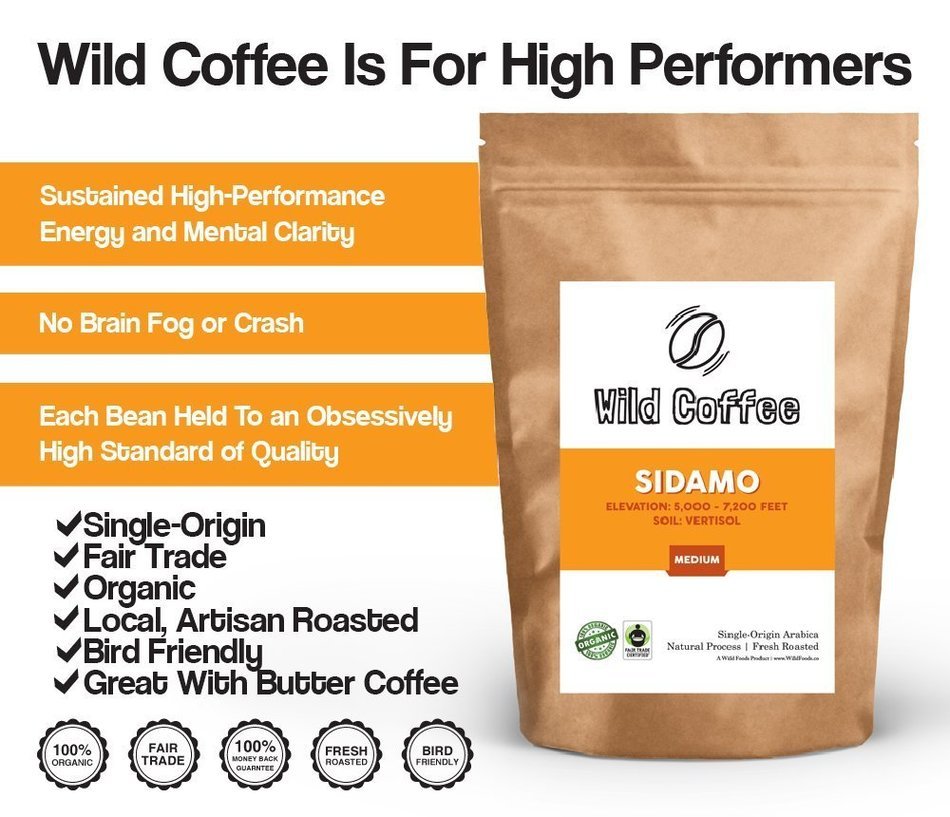 Wild Coffee, Whole Bean Organic Coffee, Fair Trade, Single-Origin, 100% Arabica, Austin Fresh Roasted (Peru Light... N37