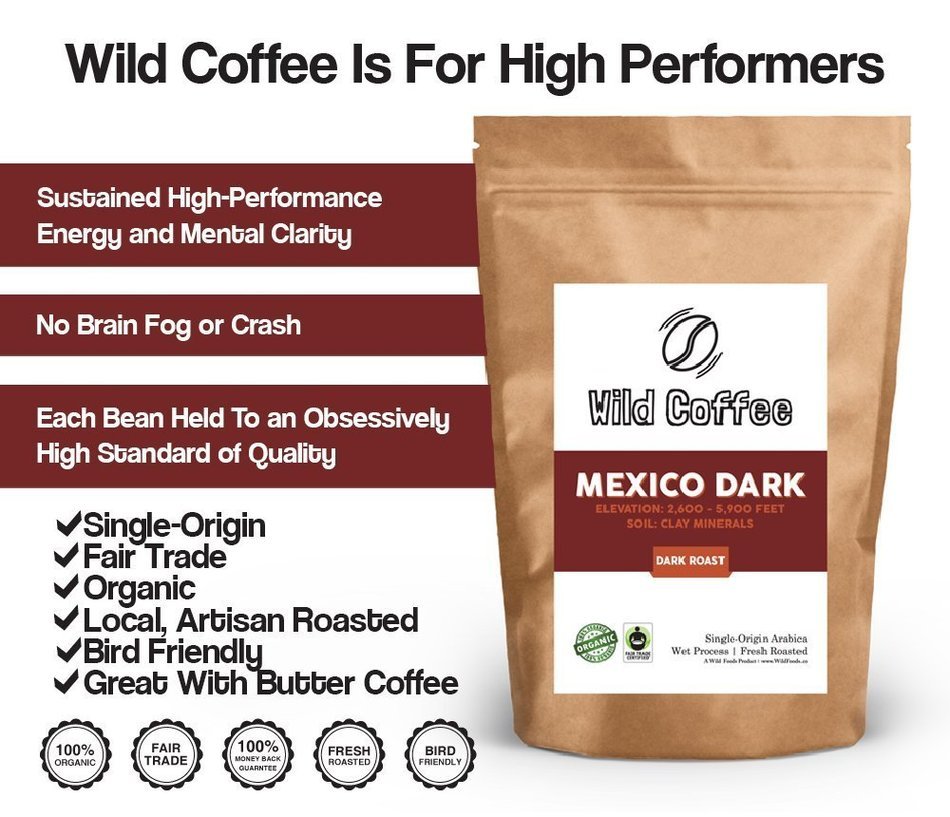 Wild Coffee, Whole Bean Organic Coffee, Fair Trade, Single-Origin, 100% Arabica, Austin Fresh Roasted (Peru Light... N40