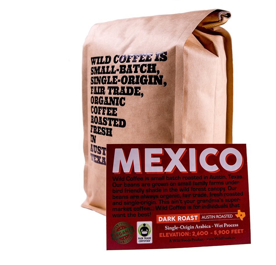 Wild Coffee, Whole Bean Organic Coffee, Fair Trade, Single-Origin, 100% Arabica, Austin Fresh Roasted (Peru Light... N41