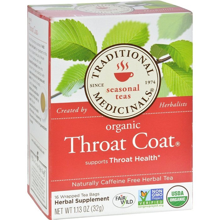 Traditional Medicinals Organic Throat Coat Herbal Wrapped Tea Bags - 16 ct