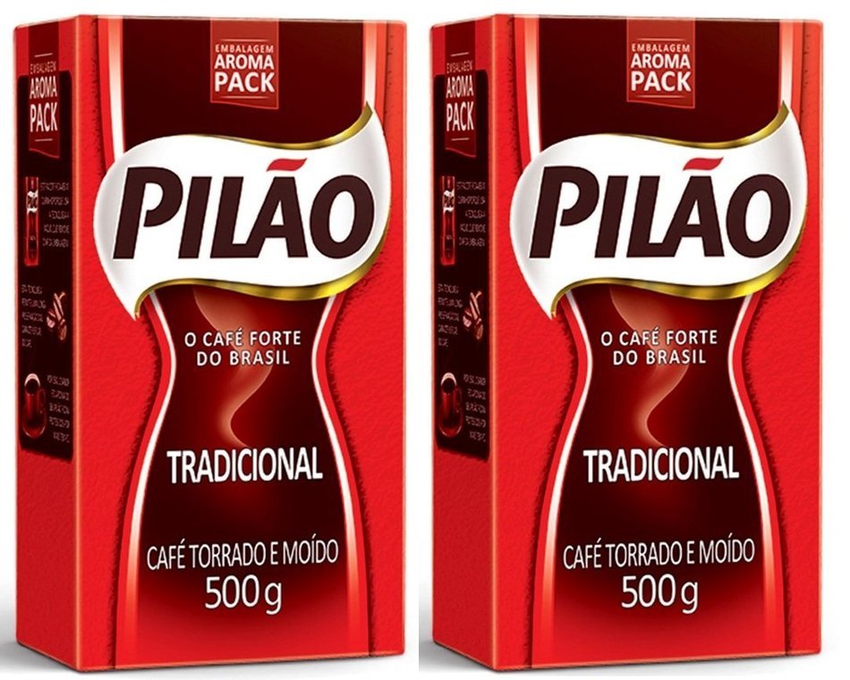 Coffee Rost and Ground - Caf&eacute; Torrado e Mo&iacute;do - Pilao 17.60oz. (500g) - GLUTEN-FREE - (PACK OF 02)
