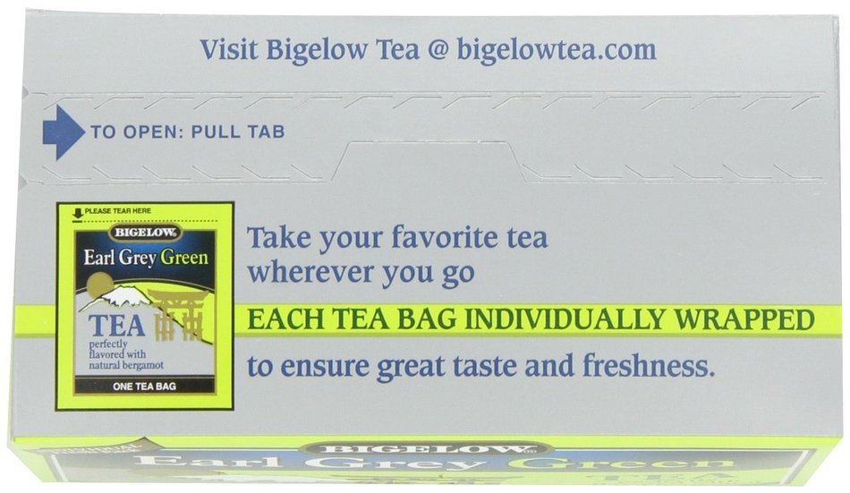 Bigelow Earl Grey Green Tea, 20-Count Boxes (Pack of 6) N2