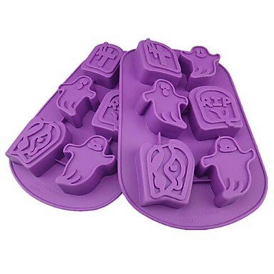 BST Cake Pan 6 Hole Easter Theme Shape Cake Ice Jelly Chocolate Molds,Silicone 27.5*17*2.6 CM(10.9*6.7*1.0INCH)