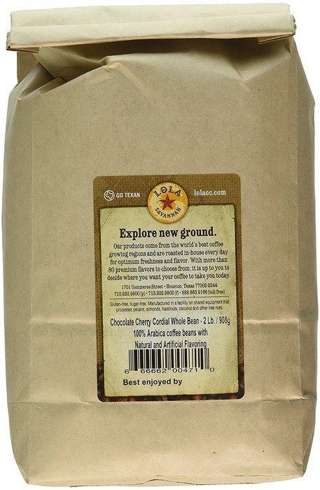 Lola Savannah Chocolate Cherry Cordial Whole Bean, 2 Pound