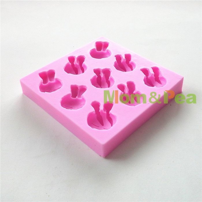 Mom&pea 0623 Cartoon Rabbit Heads Shaped Silicone Mould for Fondant Cake Sugar Paste Cake Decoration 3d Cake Toppers... N4