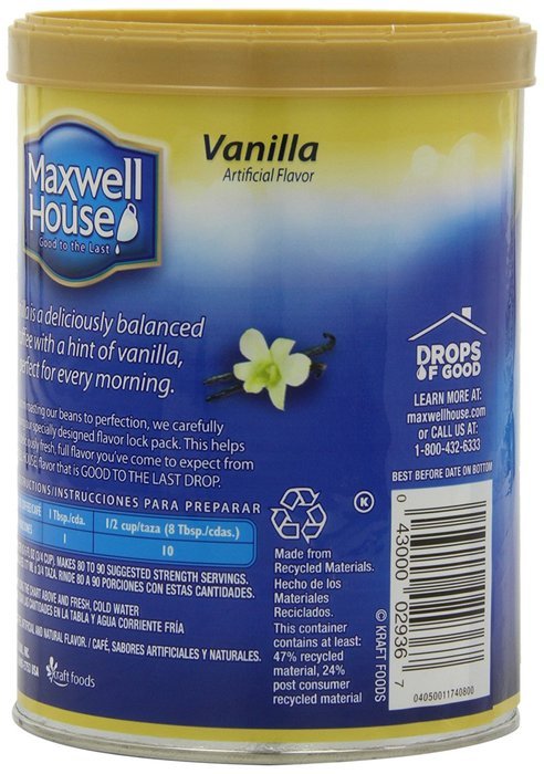 Maxwell House Vanilla Ground Coffee, 11-Ounce Cannister (Pack of 3) N4