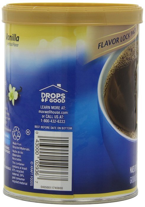 Maxwell House Vanilla Ground Coffee, 11-Ounce Cannister (Pack of 3) N5