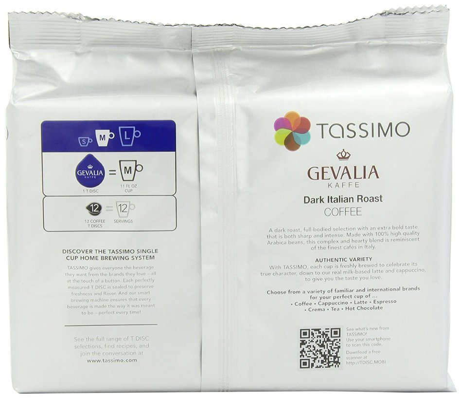 Gevalia Dark Italian Roast Coffee - Extra Bold - T Discs for Tassimo Brewers (1pack) N2