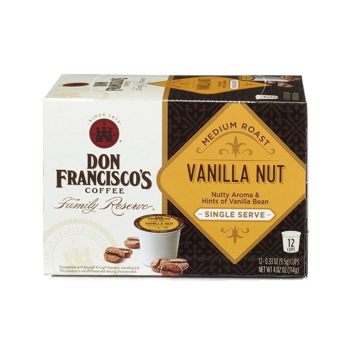 Don Francisco's Coffee Family Reserve Single Serve Coffee, Vanilla Nut, 12 Count (Packaging May Vary)